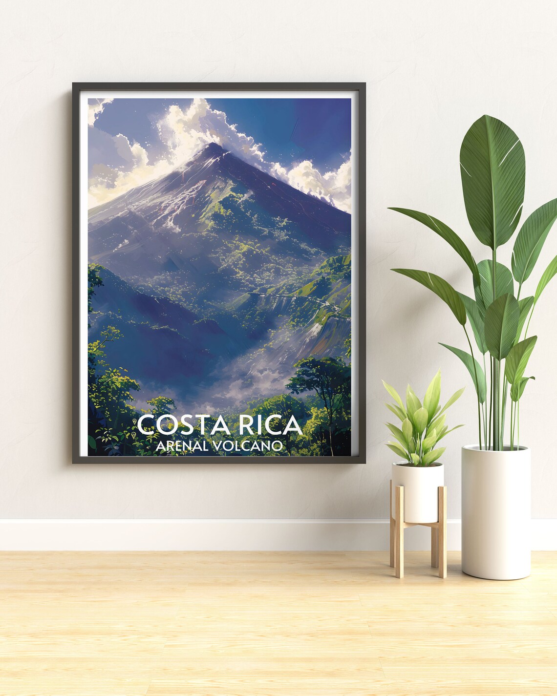Costa Rica Arenal Volcano Misty Jungle Mountain Landscape Poster - Image 3