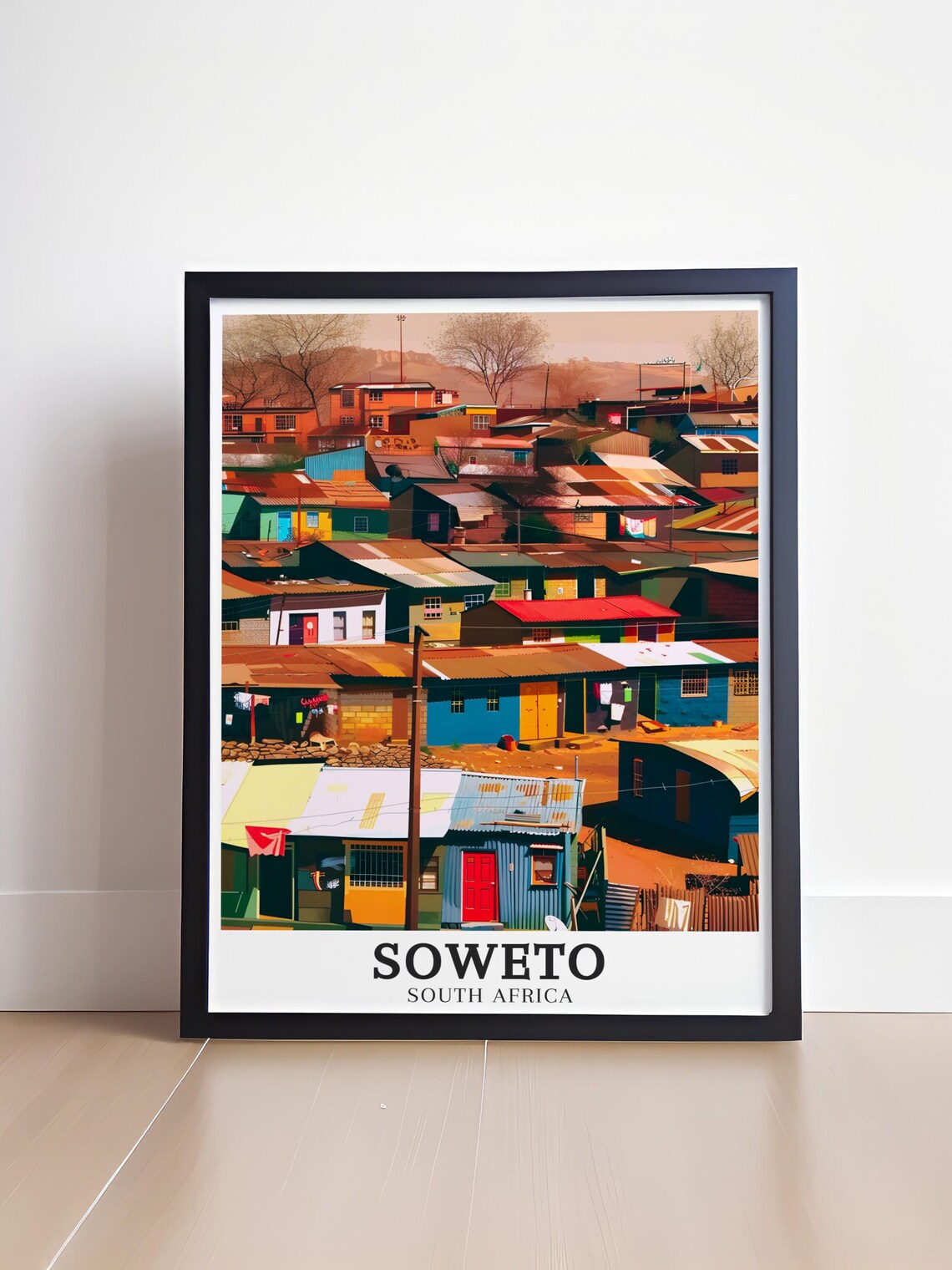 Soweto South Africa Colorful Township Homes Tin Roofs Street Poster - Image 4
