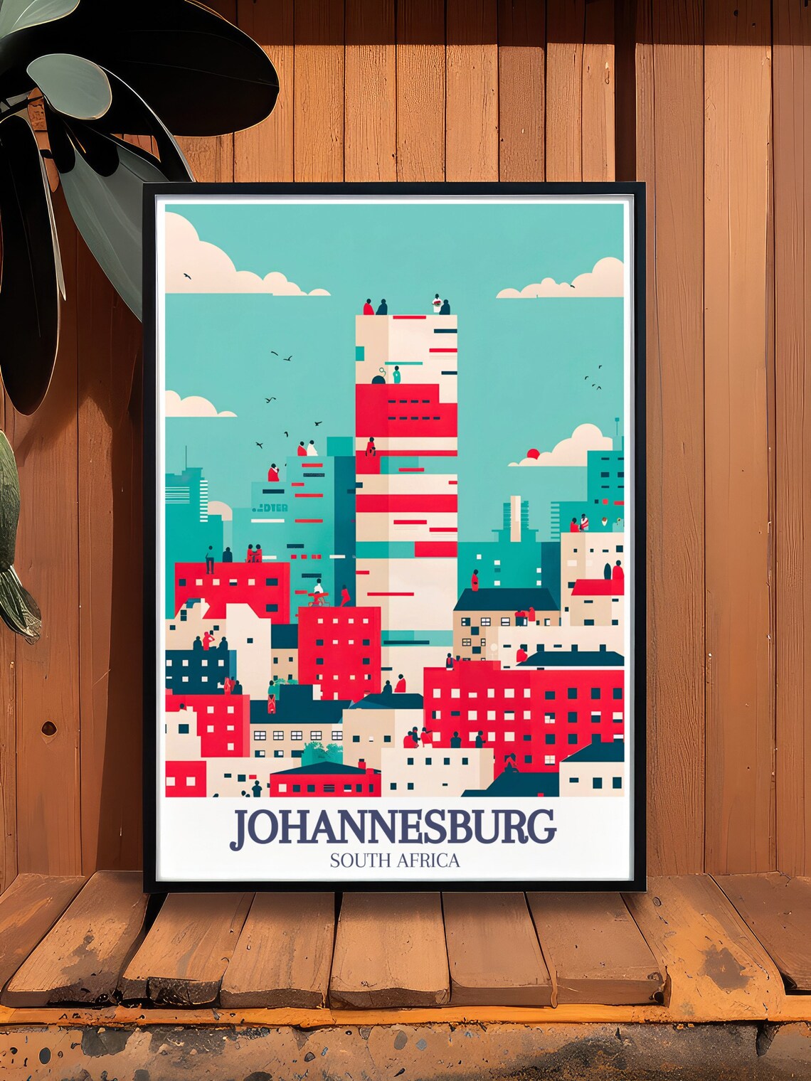 Johannesburg Ponte City Apartments Geometric City Art Poster - Image 3