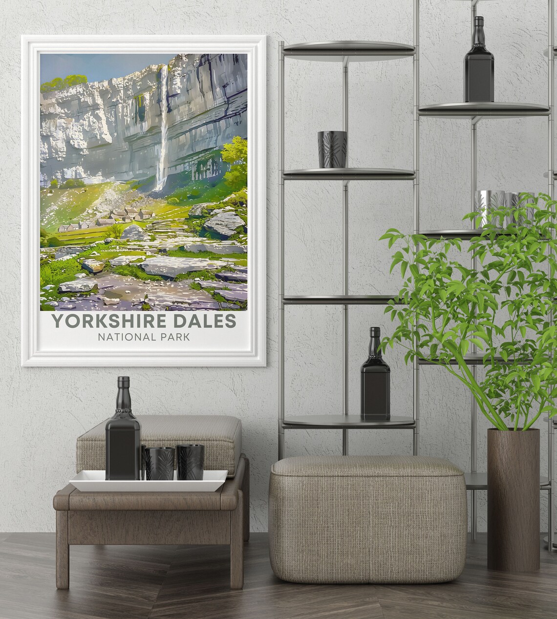 Yorkshire Dales National Park Malham Cove Waterfall Travel Poster - Image 3