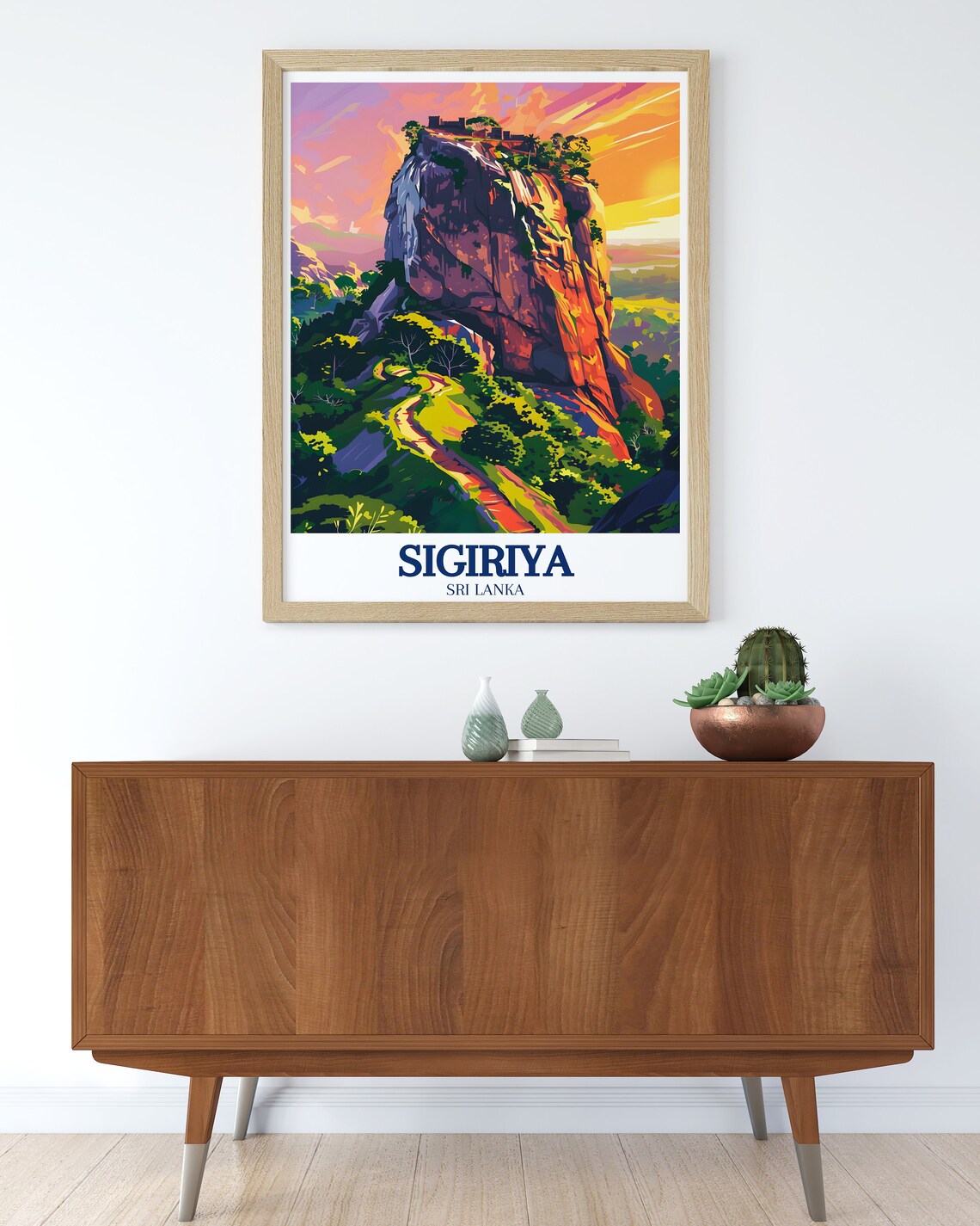 Sigiriya Lions Rock Fortress Sunset Golden Sky Sri Lanka Poster - Image 2