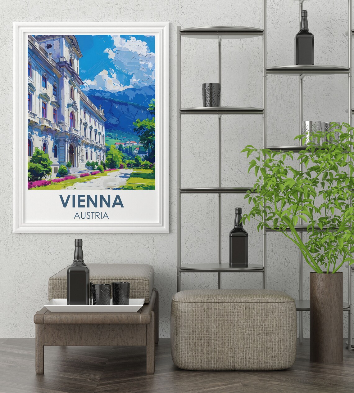 Vienna Belvedere Palace Baroque Gardens Alpine Travel Poster - Image 2