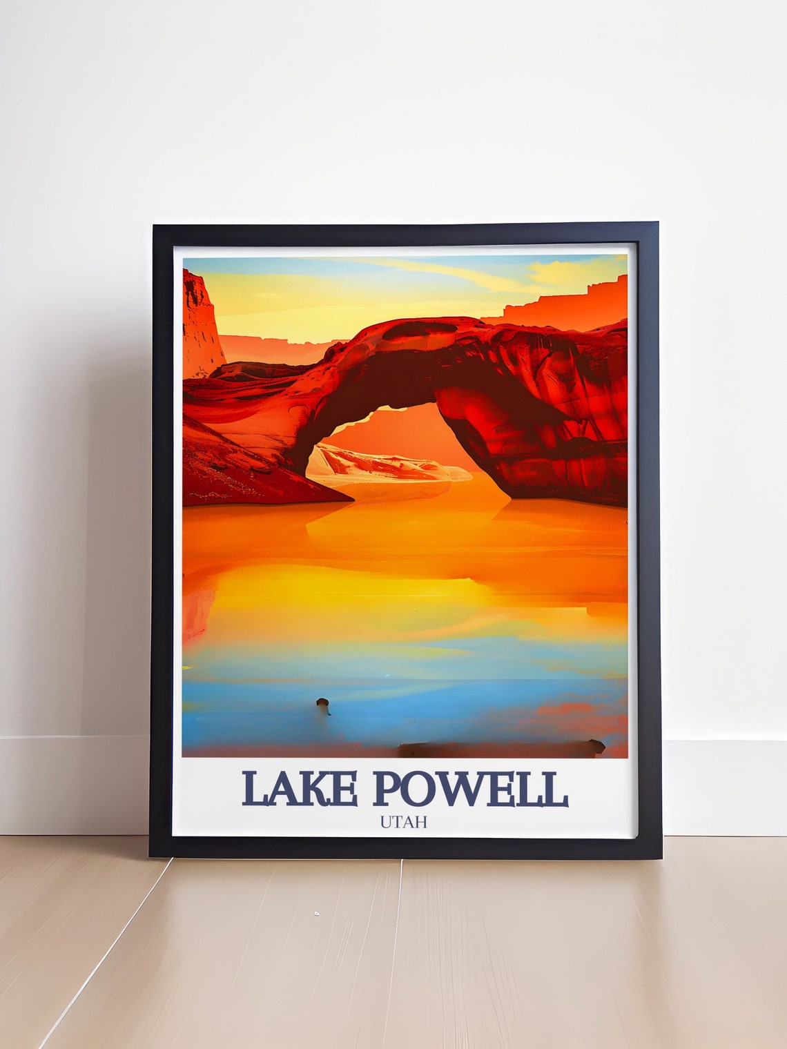 Lake Powell Utah Rainbow Bridge Red Rock Arch Sunset Travel Poster - Image 4