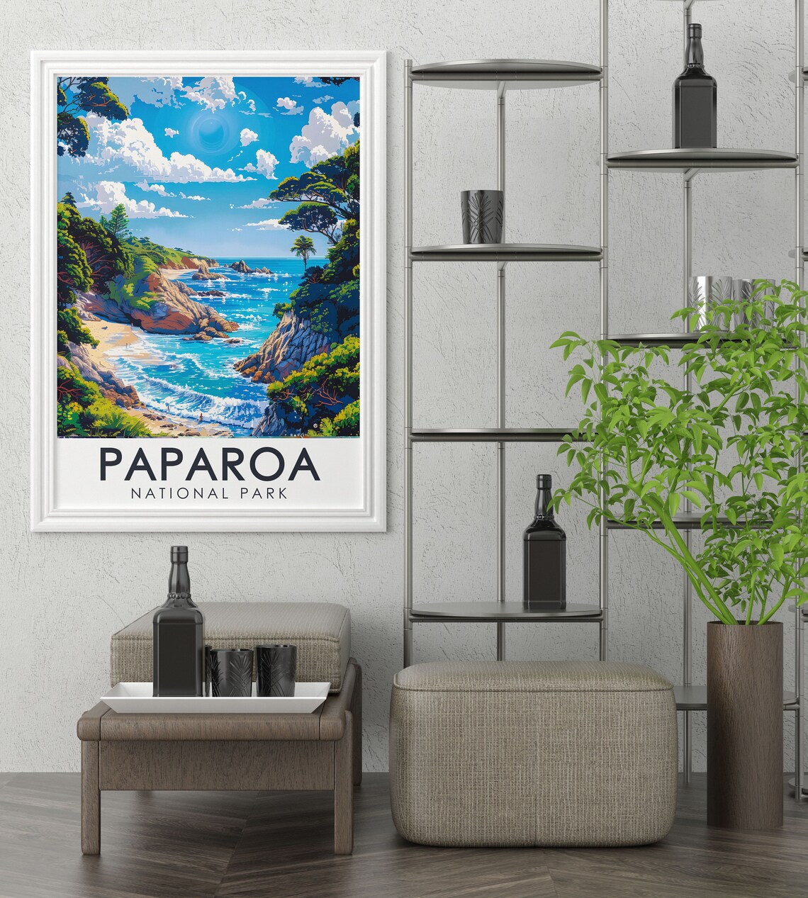 Paparoa Coastal Cove Sea Stacks New Zealand National Park Poster - Image 2