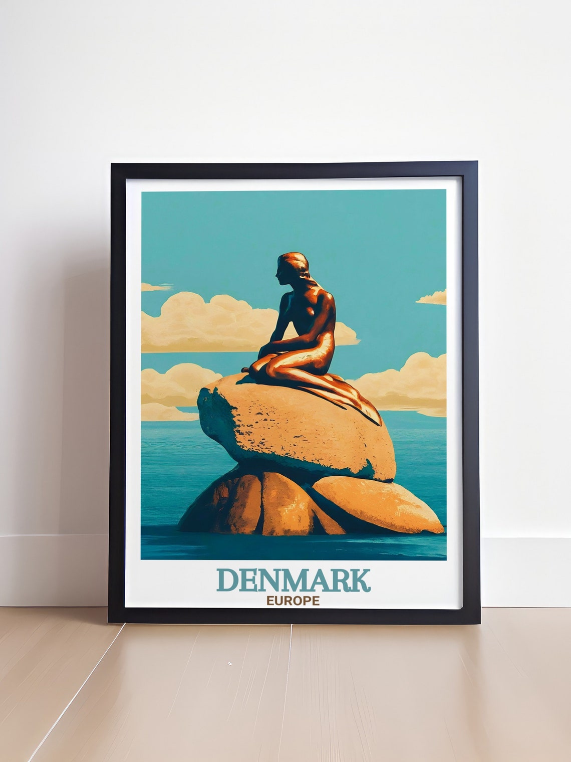 Little Mermaid Statue Denmark Copenhagen Harbour Landmark Poster - Image 4