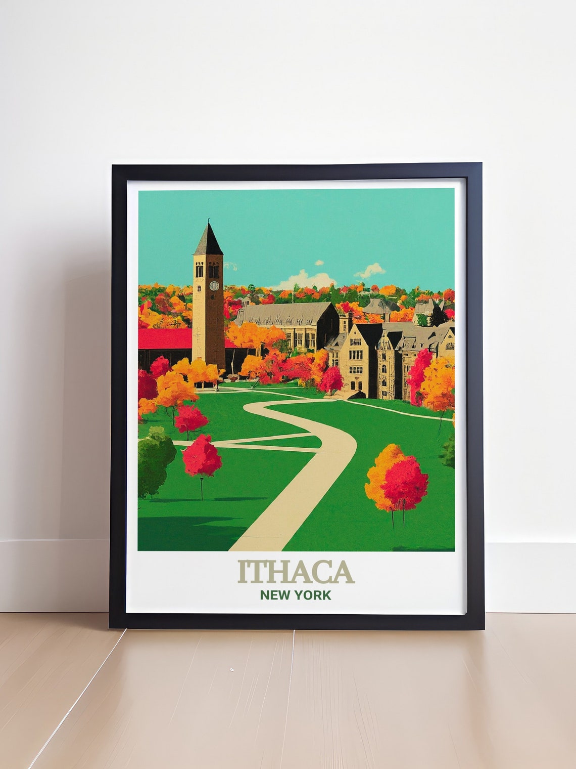 Ithaca Cornell University Campus Autumn Fall Foliage Travel Poster - Image 4