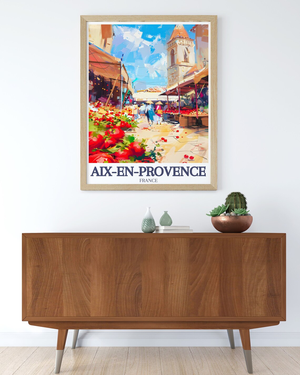 Aix-En-Provence Farmers Market Tomatoes Clock Tower France Poster - Image 2