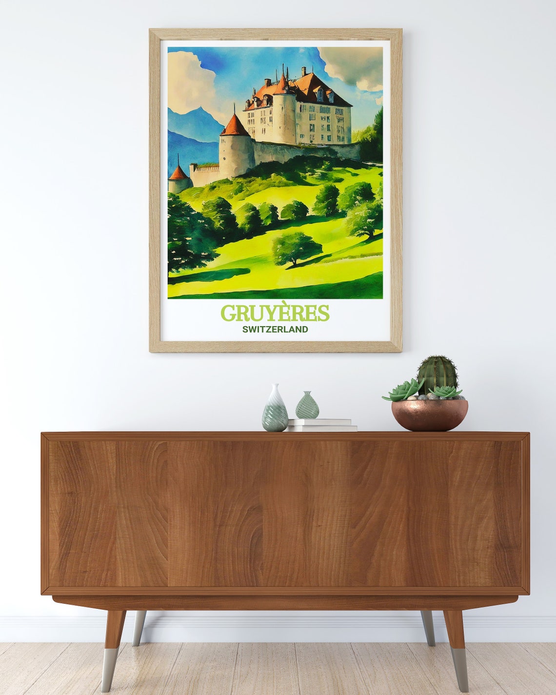 Gruyres Travel Poster Gruyres Castle Poster For Art And Travel Enthusiasts Gruyres Castle Wall Art And Prints Gruyres Decor - Image 3