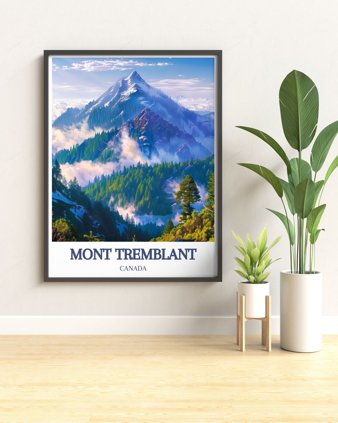 Mont Tremblant Snowcapped Peaks Above Laurentian Forest Poster - Image 3
