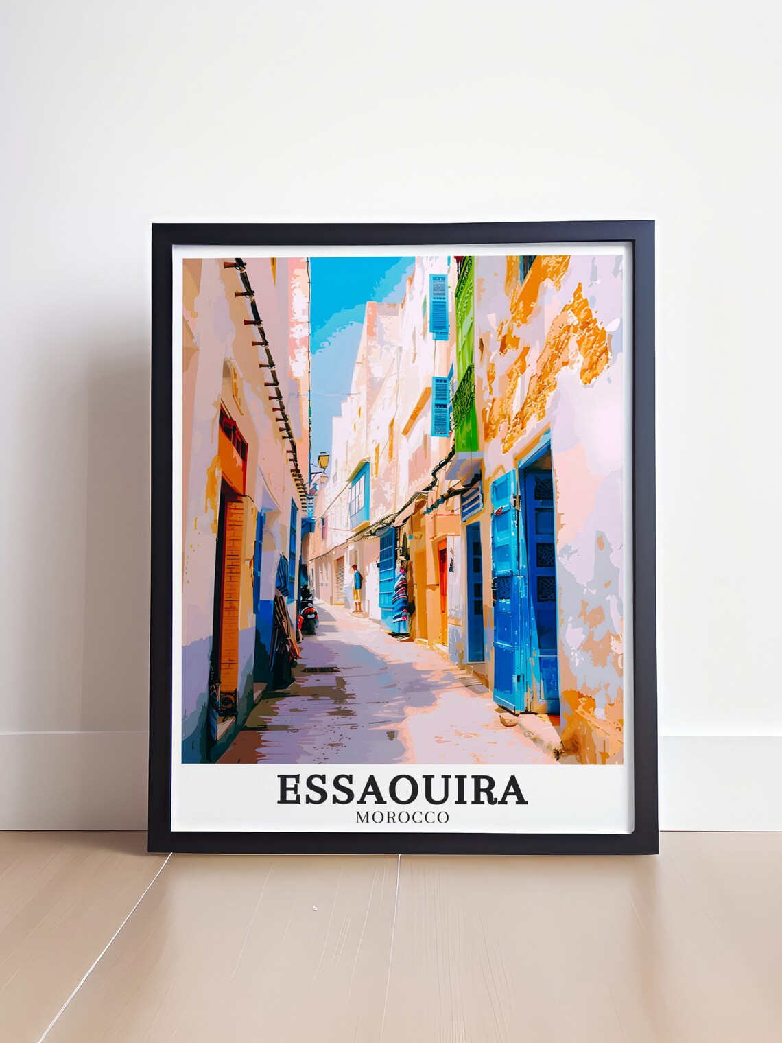 Essaouira Morocco Old Town Alley Blue Doors Medina Travel Poster - Image 4