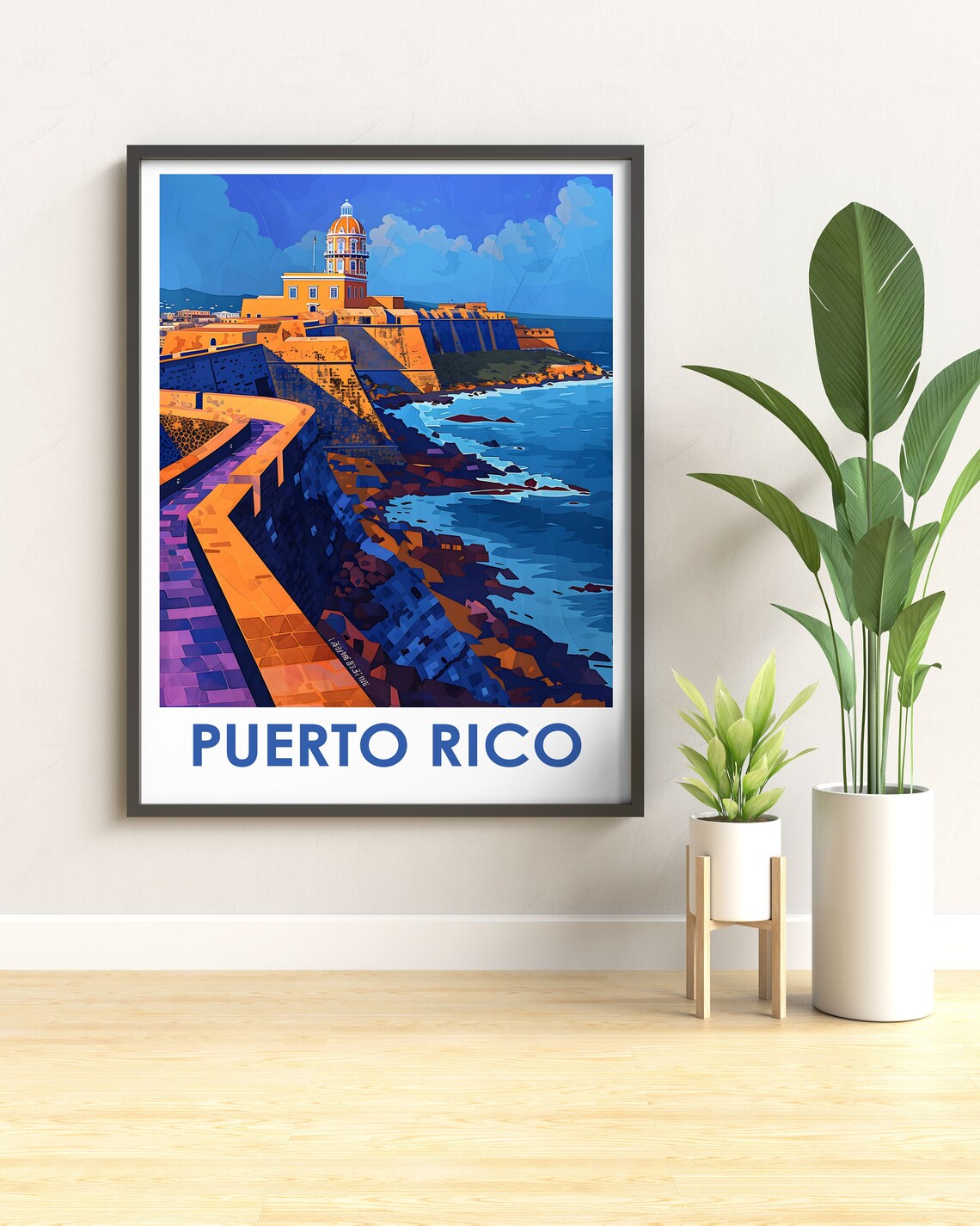 Puerto Rico El Morro Fortress Sunset Ocean Historic Citadel Travel Poster - Image 3