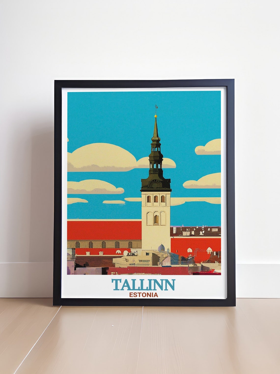 Tallinn Estonia Toompea Castle Historic Tower Skyline Travel Poster - Image 4