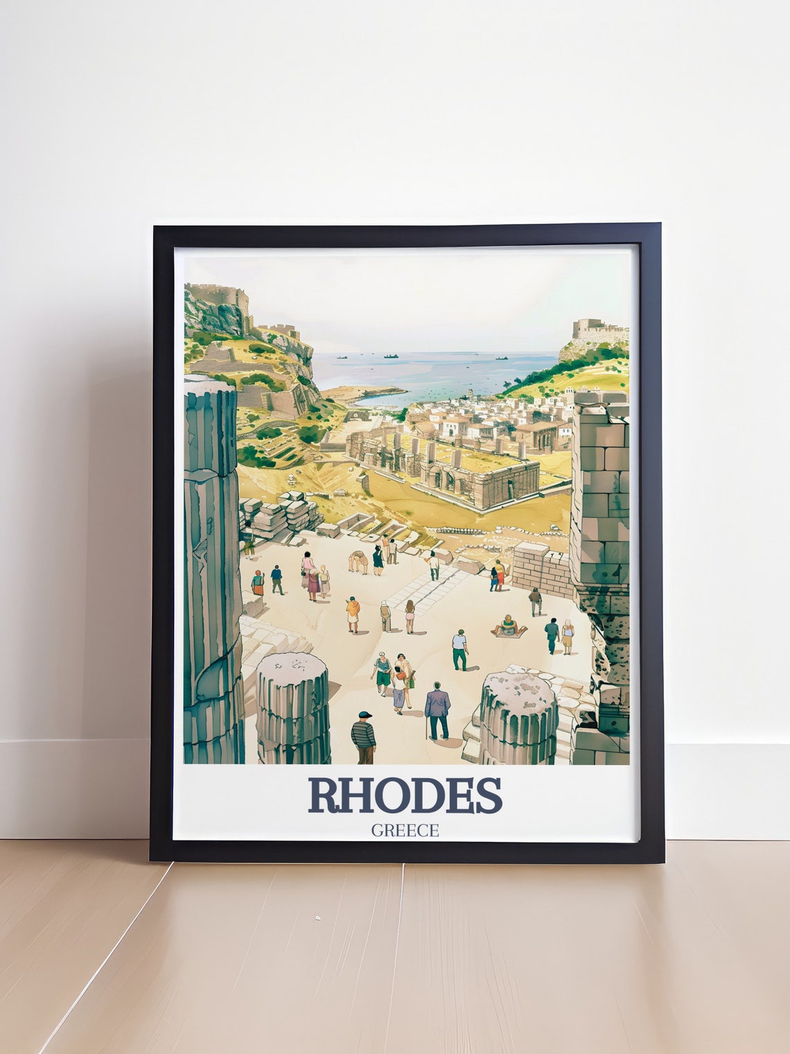 Rhodes Acropolis Of Lindos Ancient Columns Sea View Greece Poster - Image 4