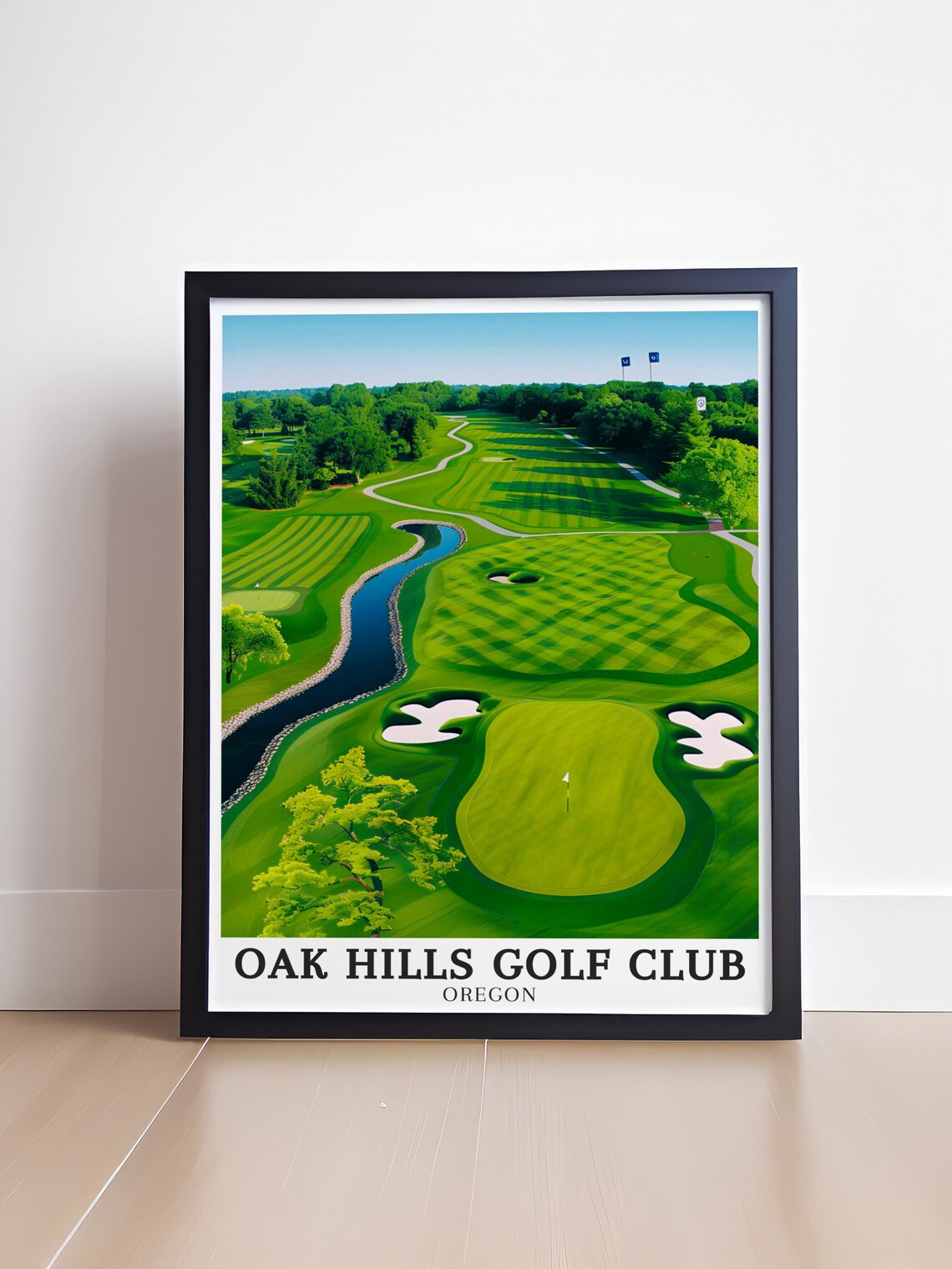 Oak Hills Golf Club Oregon Creek Fairway Aerial Golf View Poster - Image 4
