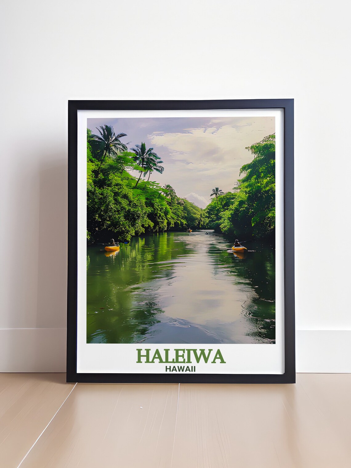 Hawaii Haleiwa Anahulu River Kayaks Jungle Waterway Tropical Poster - Image 4
