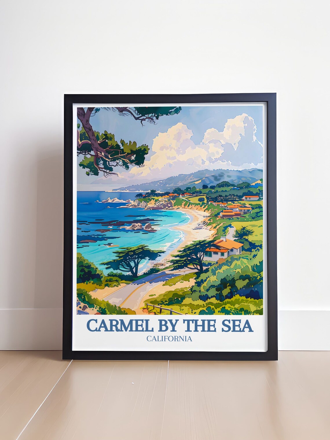 Carmel By The Sea Turquoise Bay With Monterey Cypress Trees Poster - Image 4
