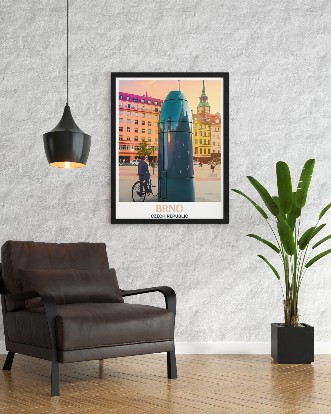 Brno Square Capsule Sculpture City Center Czech Republic Poster - Image 3