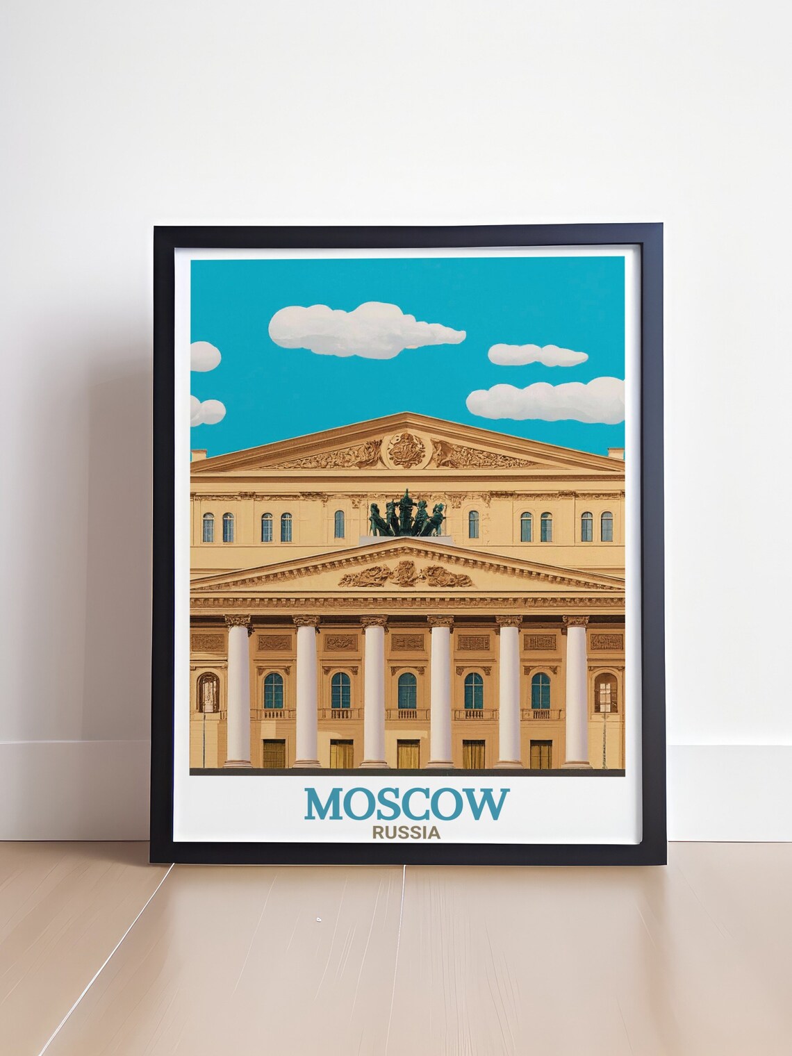 Moscow Bolshoi Theatre Neoclassical Facade Russia Travel Poster - Image 4