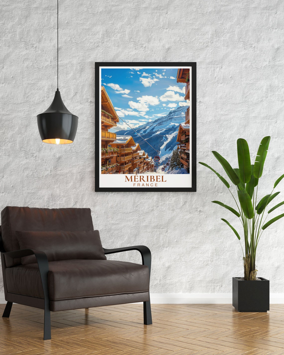 Meribel Travel Print La Chaudanne Travel Poster La Chaudanne Travel Print Meribel France Print - Image 2