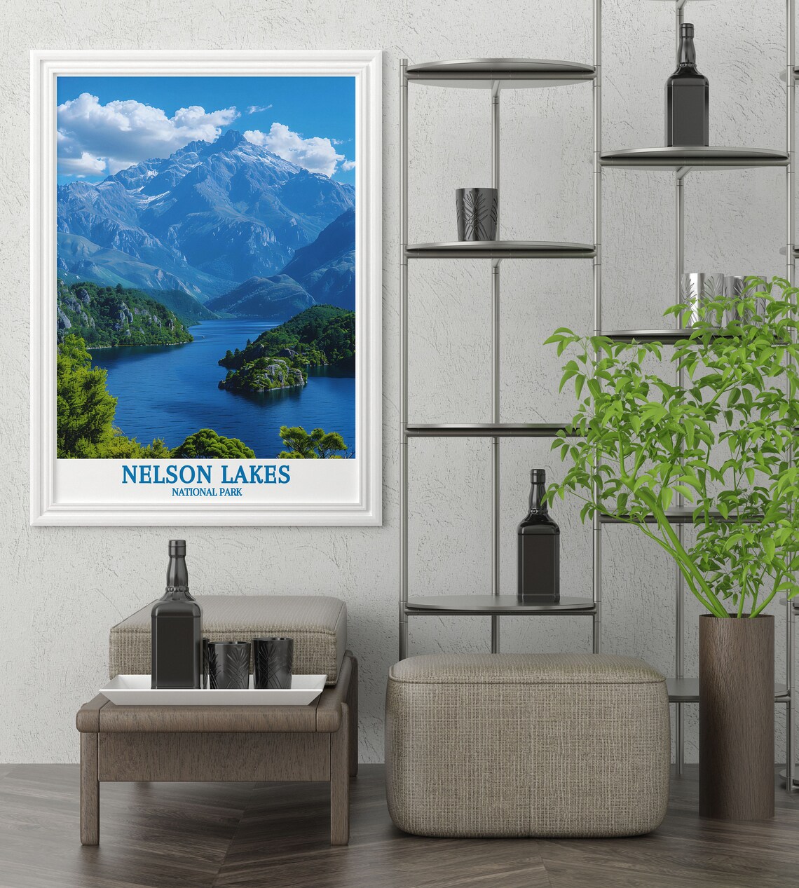 Nelson Lakes National Park Sapphire Lake Among Forest Peaks Poster - Image 2