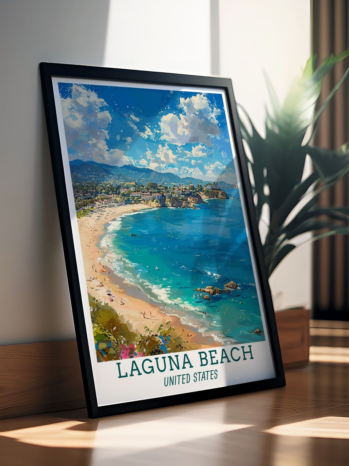 Laguna Beach United States Coastal Cove Beach Scene Travel Poster - Image 2