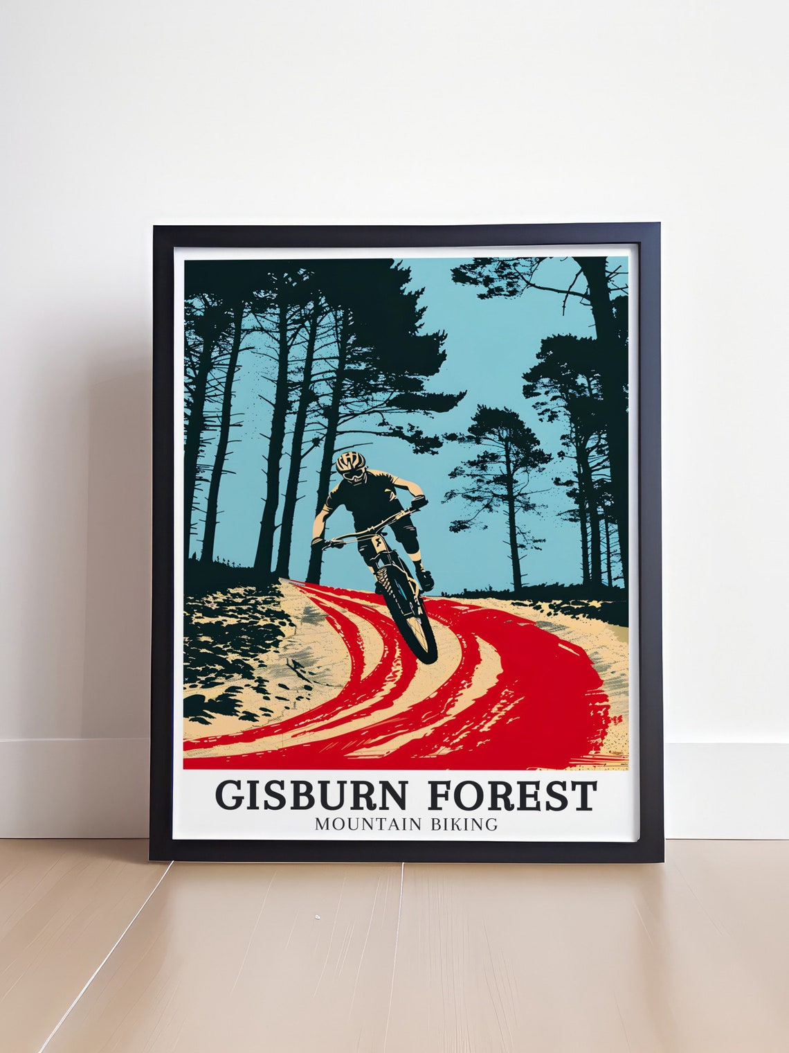 Gisburn Forest Mountain Biking Trail Rider Pine Forest Poster - Image 4