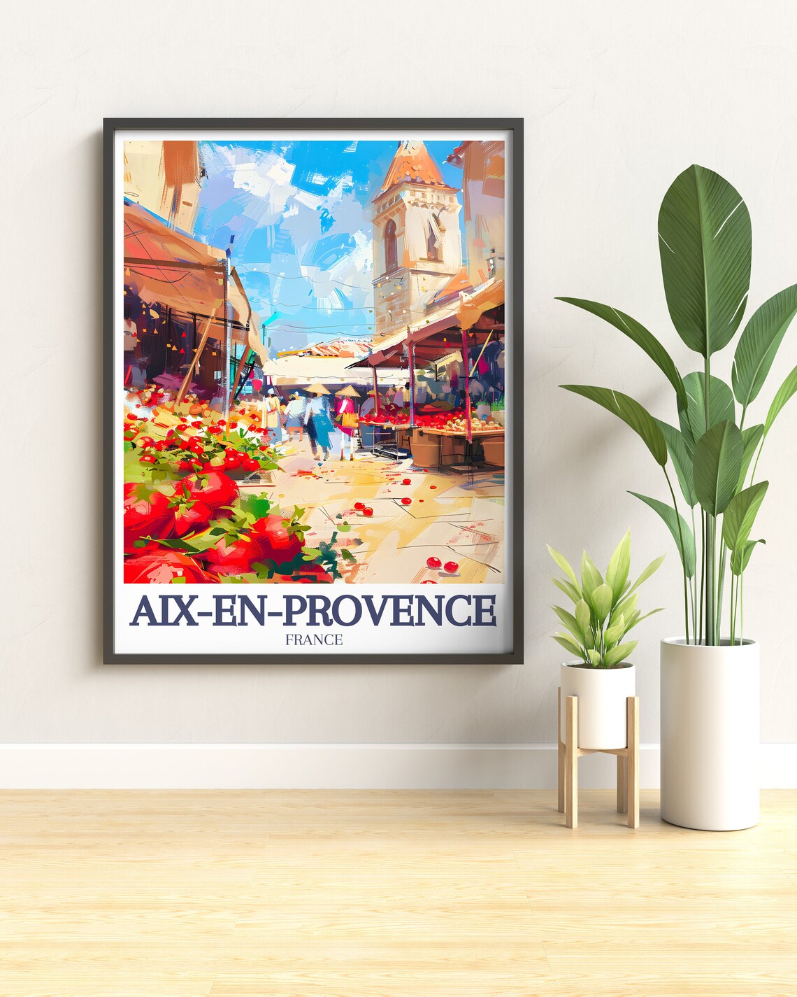 Aix-En-Provence Farmers Market Tomatoes Clock Tower France Poster - Image 3