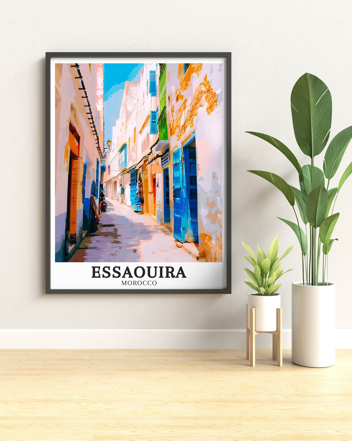 Essaouira Morocco Old Town Alley Blue Doors Medina Travel Poster - Image 3