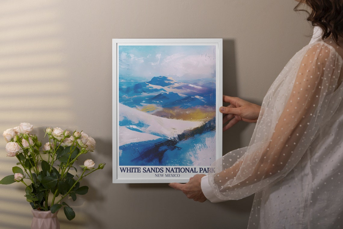 White Sands National Park New Mexico Painterly Dunes Travel Poster - Image 2