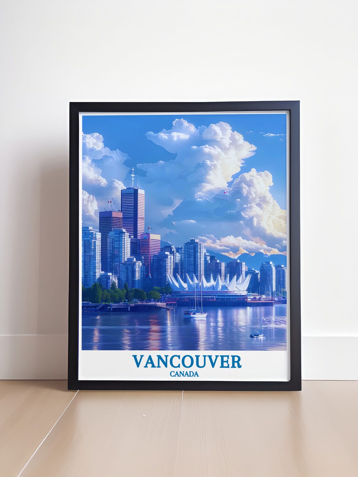 Vancouver Canada Skyline Harbor Waterfront Modern Travel Poster - Image 4