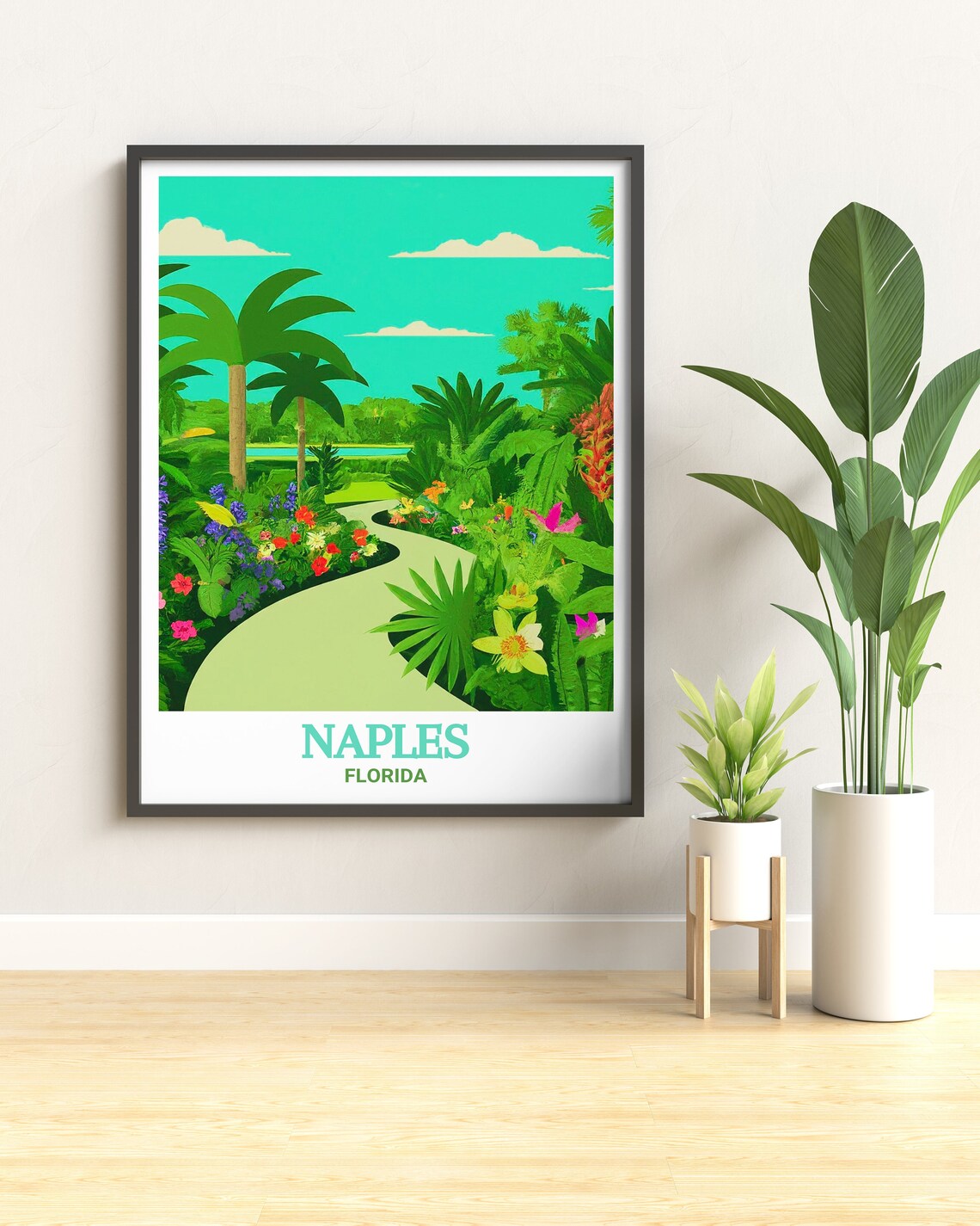 Lush Naples Florida Botanical Garden Poster Tropical Travel Art - Image 2