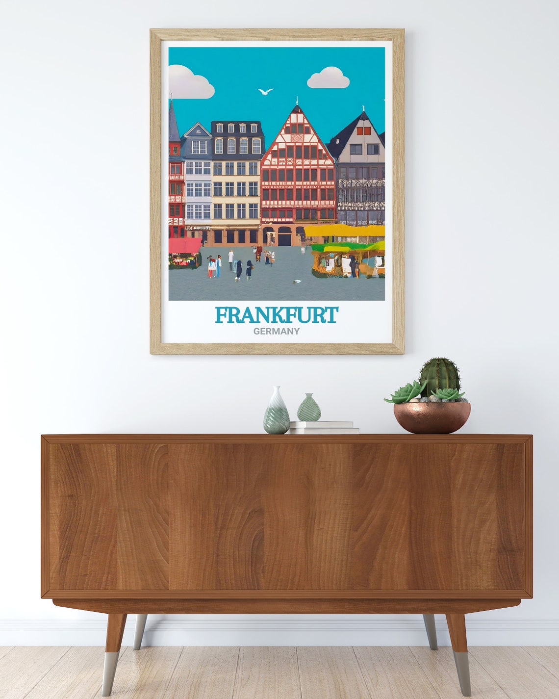 Frankfurt Travel Poster Rmerberg Print Rmerberg Art And Frankfurt Travel Print Rmerberg Travel Poster And Wall Art - Image 3