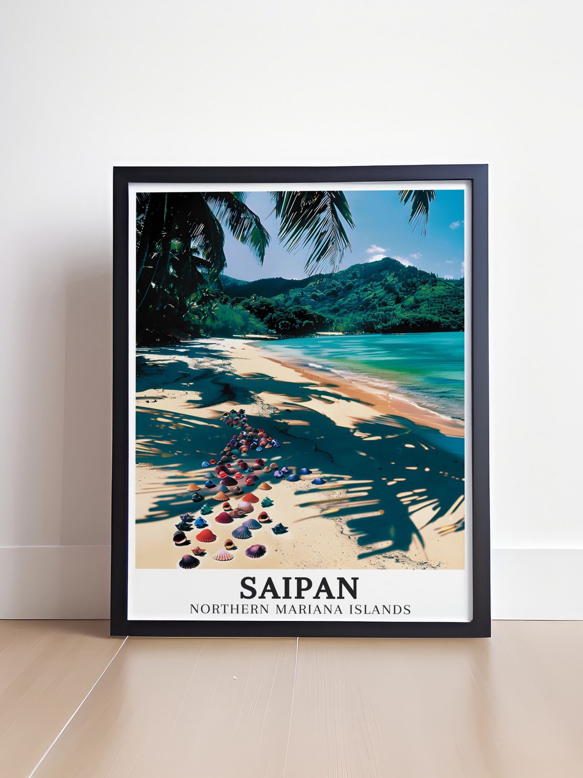 Saipan Micro Beach Shells Turquoise Water Northern Mariana Poster - Image 4