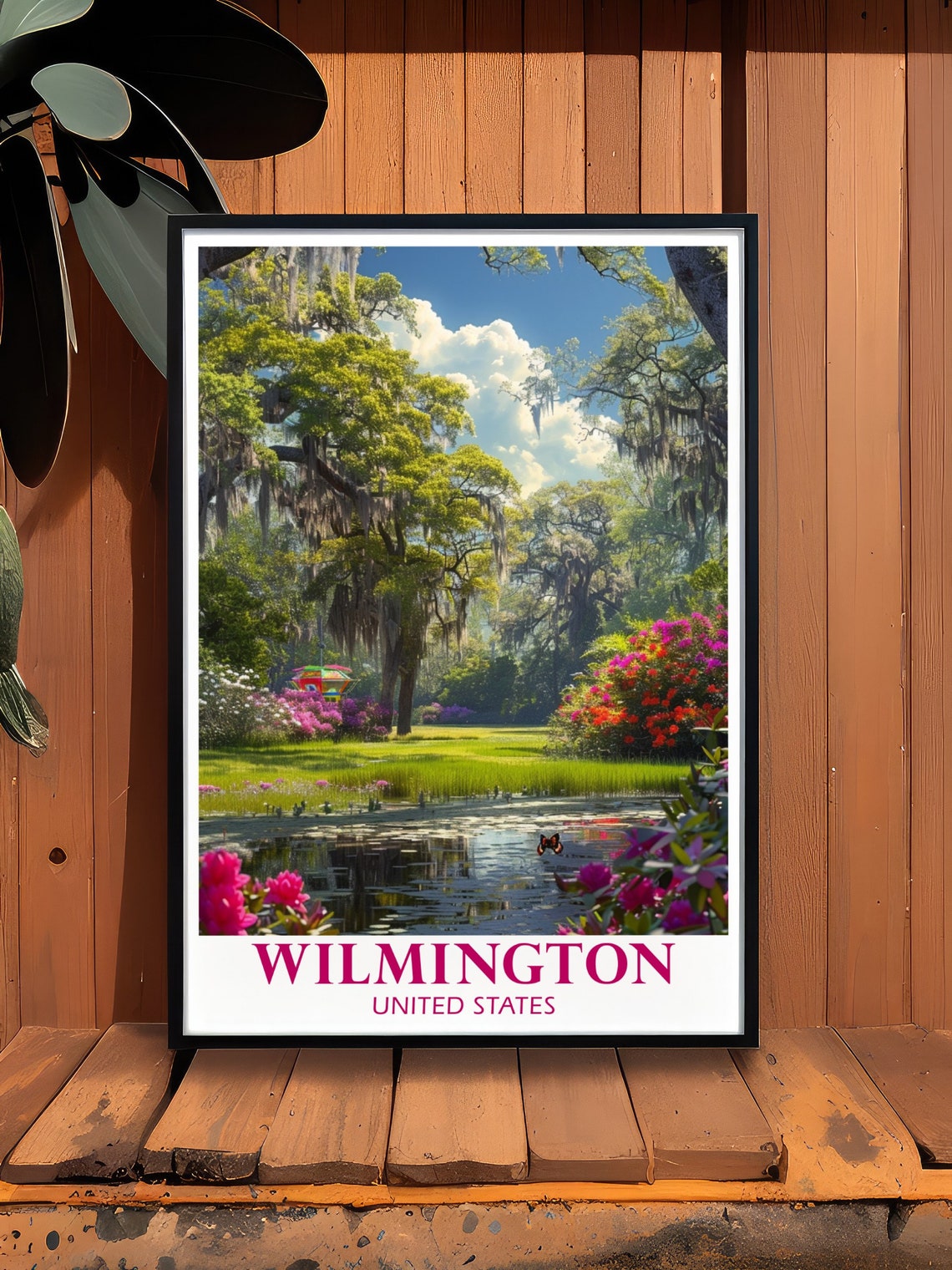 Wilmington Airlie Gardens Spanish Moss Garden Scene Travel Print - Image 3