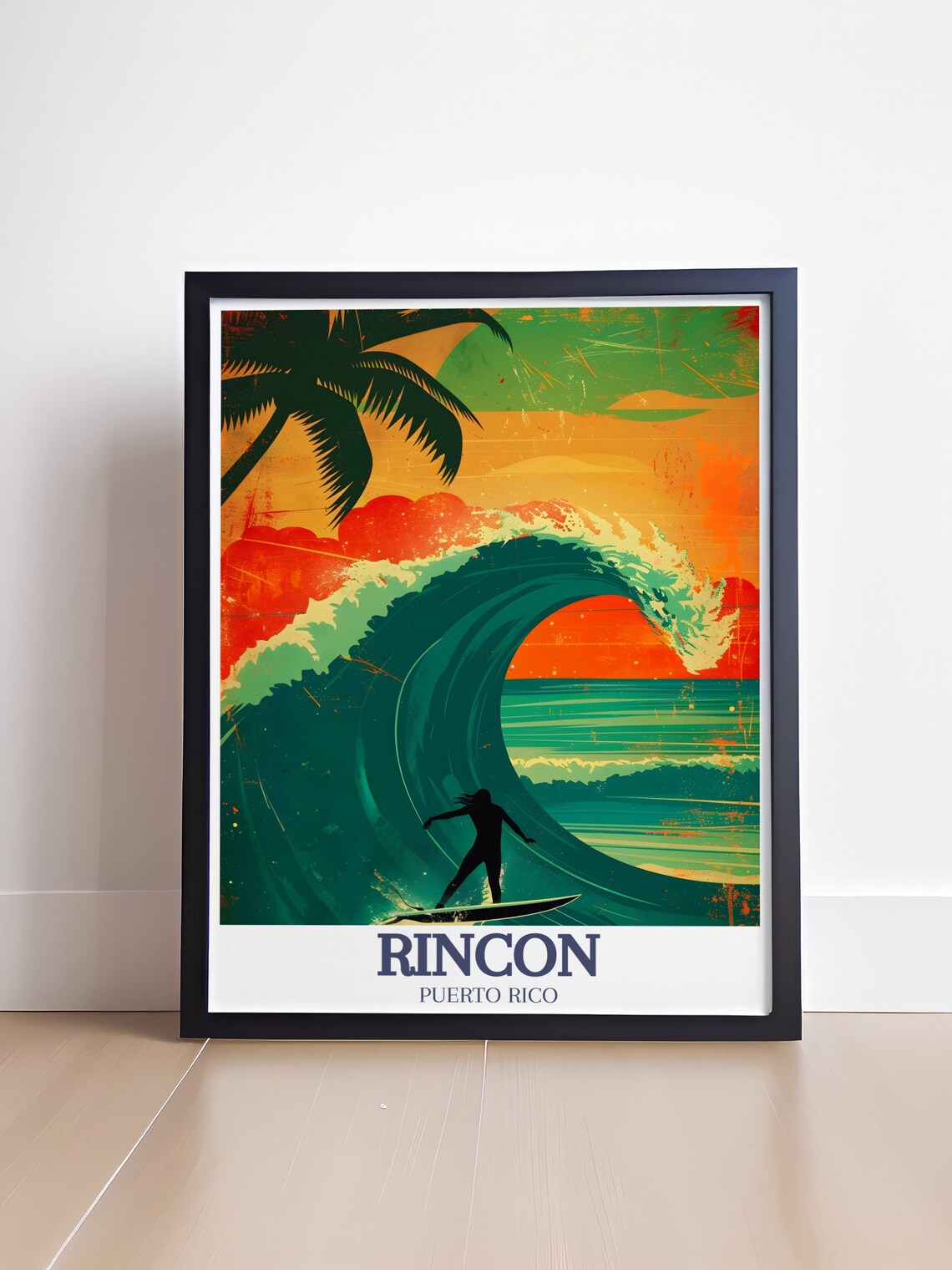 Rincon Surfing Travel Poster, Corona Pro Surf Competition - Image 4
