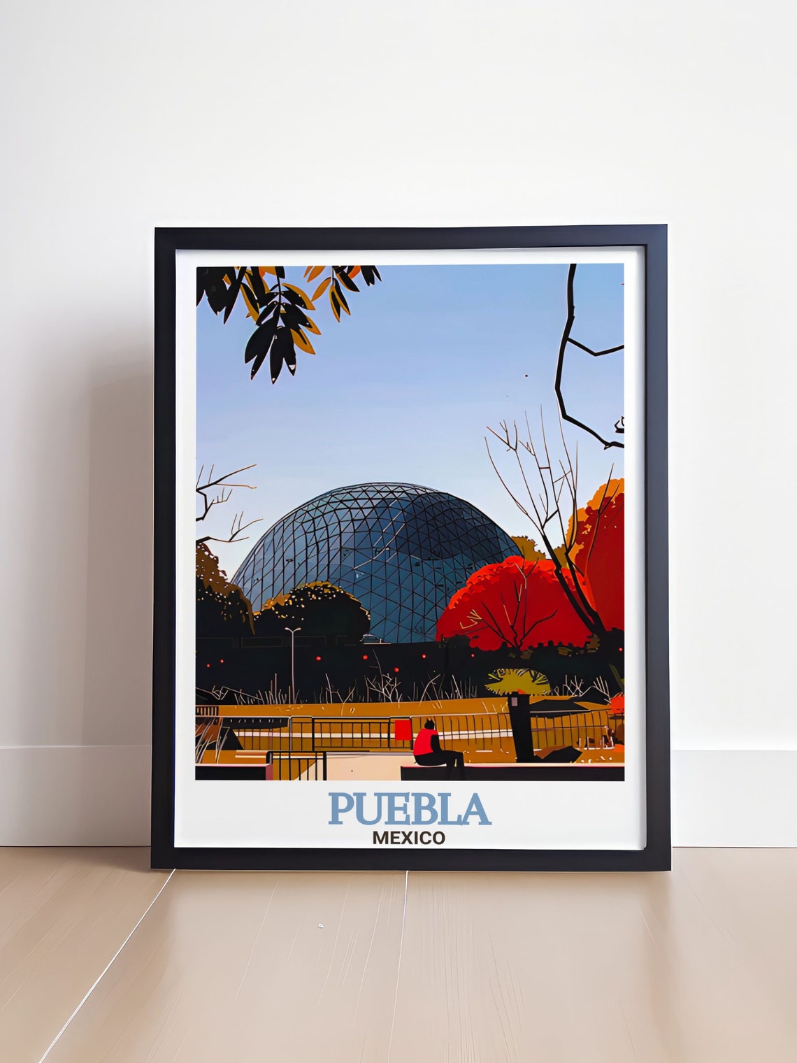 Puebla Mexico Geodesic Dome in the Park at Warm Sunset Glow Poster - Image 4