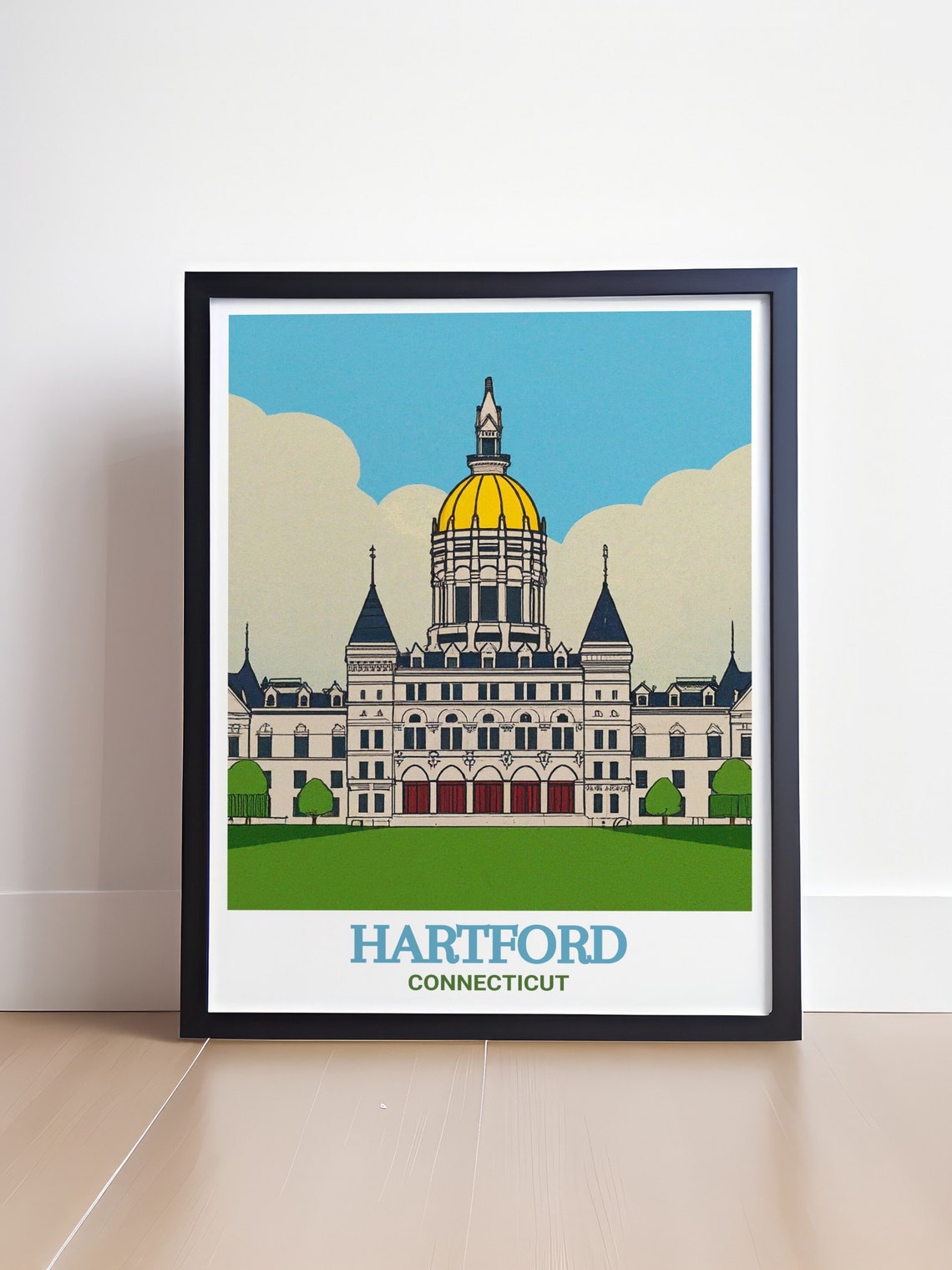 Hartford Connecticut State Capitol Poster with Its Golden Dome - Image 4