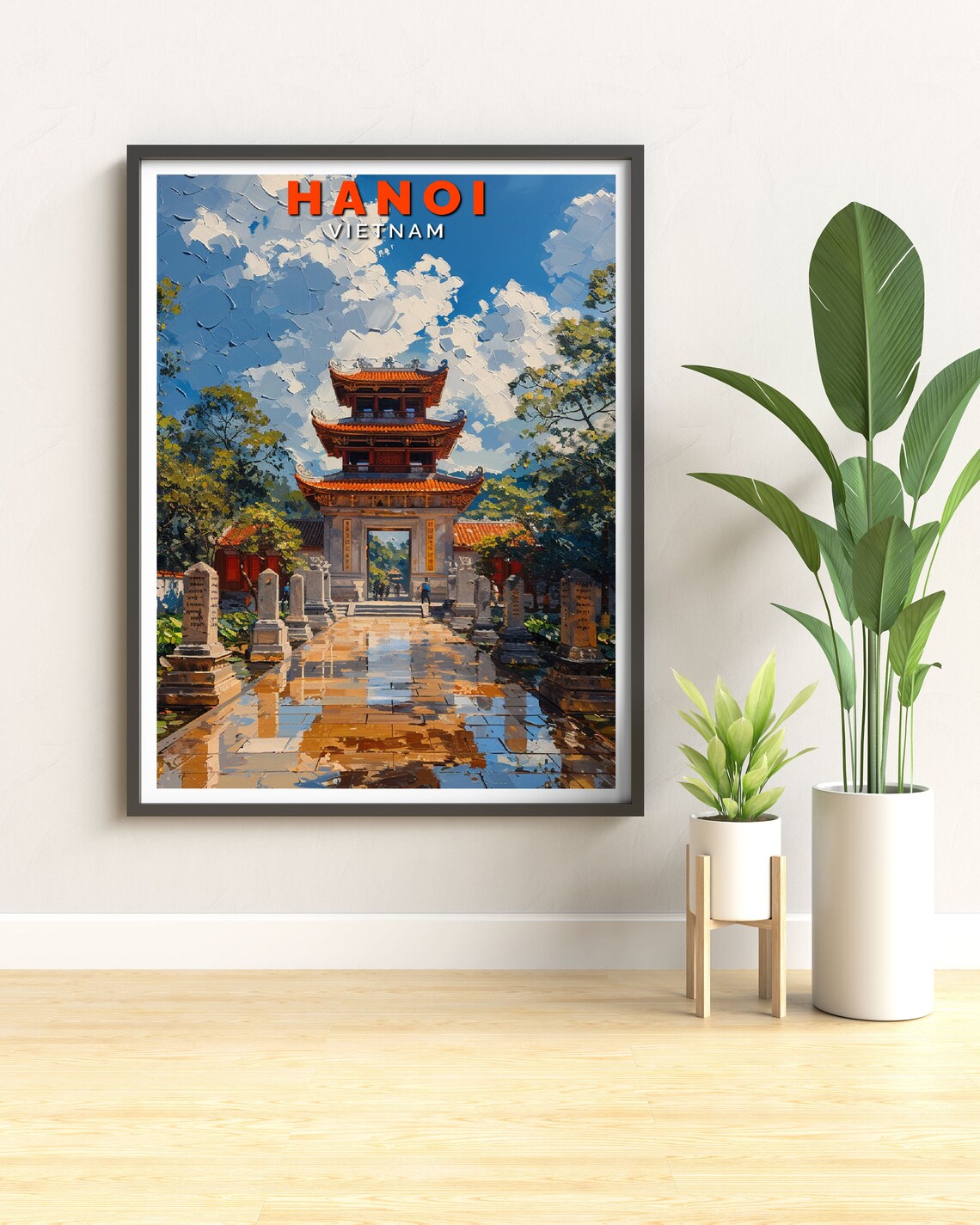 Hanoi Temple Of Literature Ancient Gate Vietnam Heritage Travel Poster - Image 3