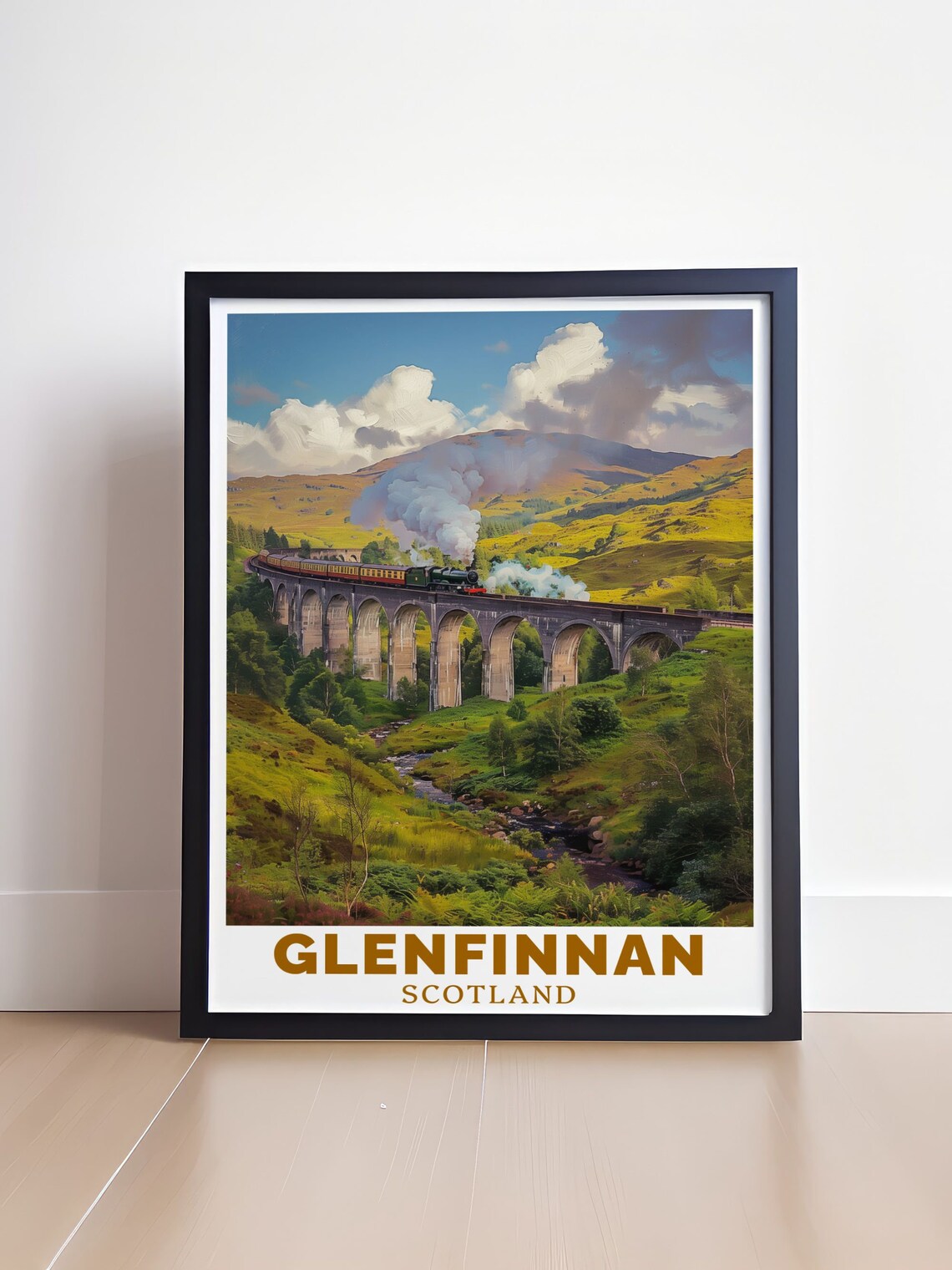 Glenfinnan Viaduct Steam Train Highland Hills Scotland Travel Poster - Image 4