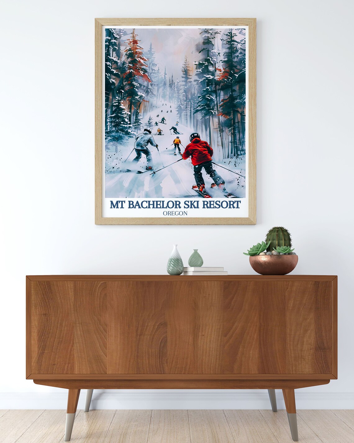 Mt Bachelor Travel Print Prints Of Bachelor Ski Resort And Deschutes National Forest Travel Poster Of Oregons Premier Ski Resort - Image 2