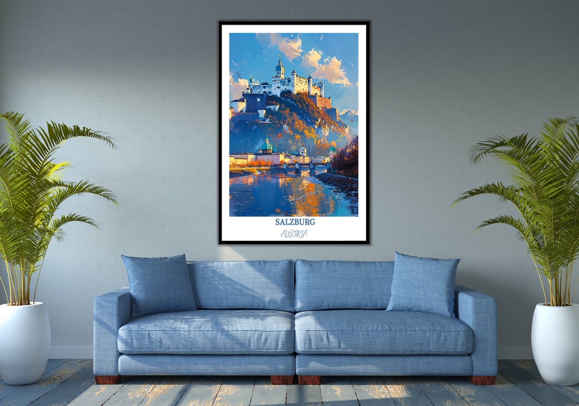 Salzburg Print Salzburg Home Dcor Hohensalzburg Fortress Salzburg Wall Art For Travel Enthusiast Salzburg Austria Poster - Image 3