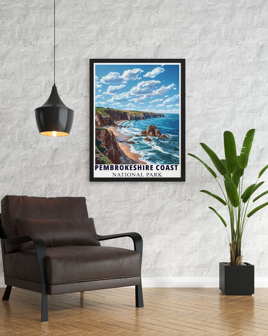 Pembrokeshire Coast National Park Beach Cove Cliffs Travel Poster - Image 3