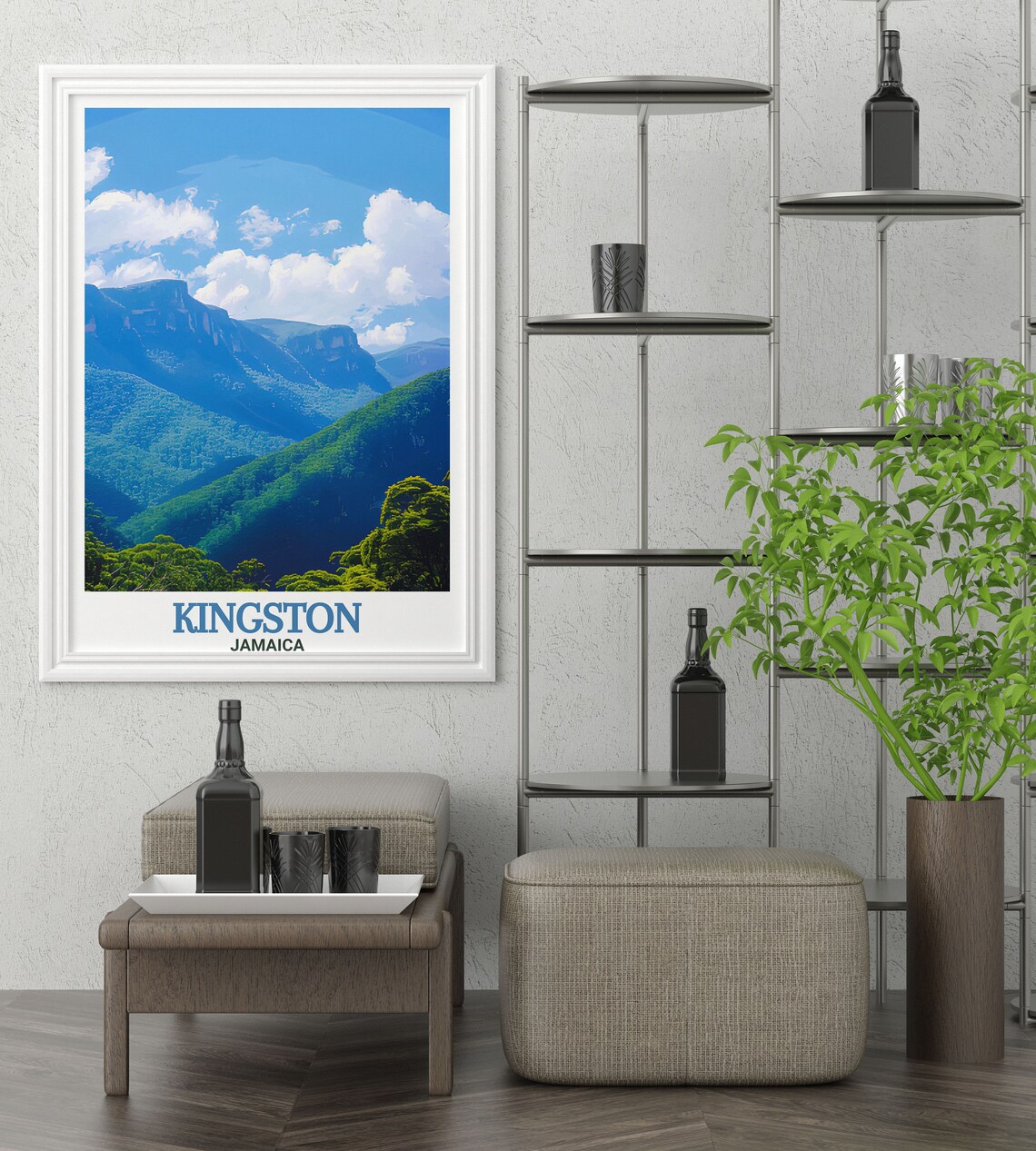 Kingston Jamaica Blue Mountains Misty Peaks Vista Scenery Poster - Image 3