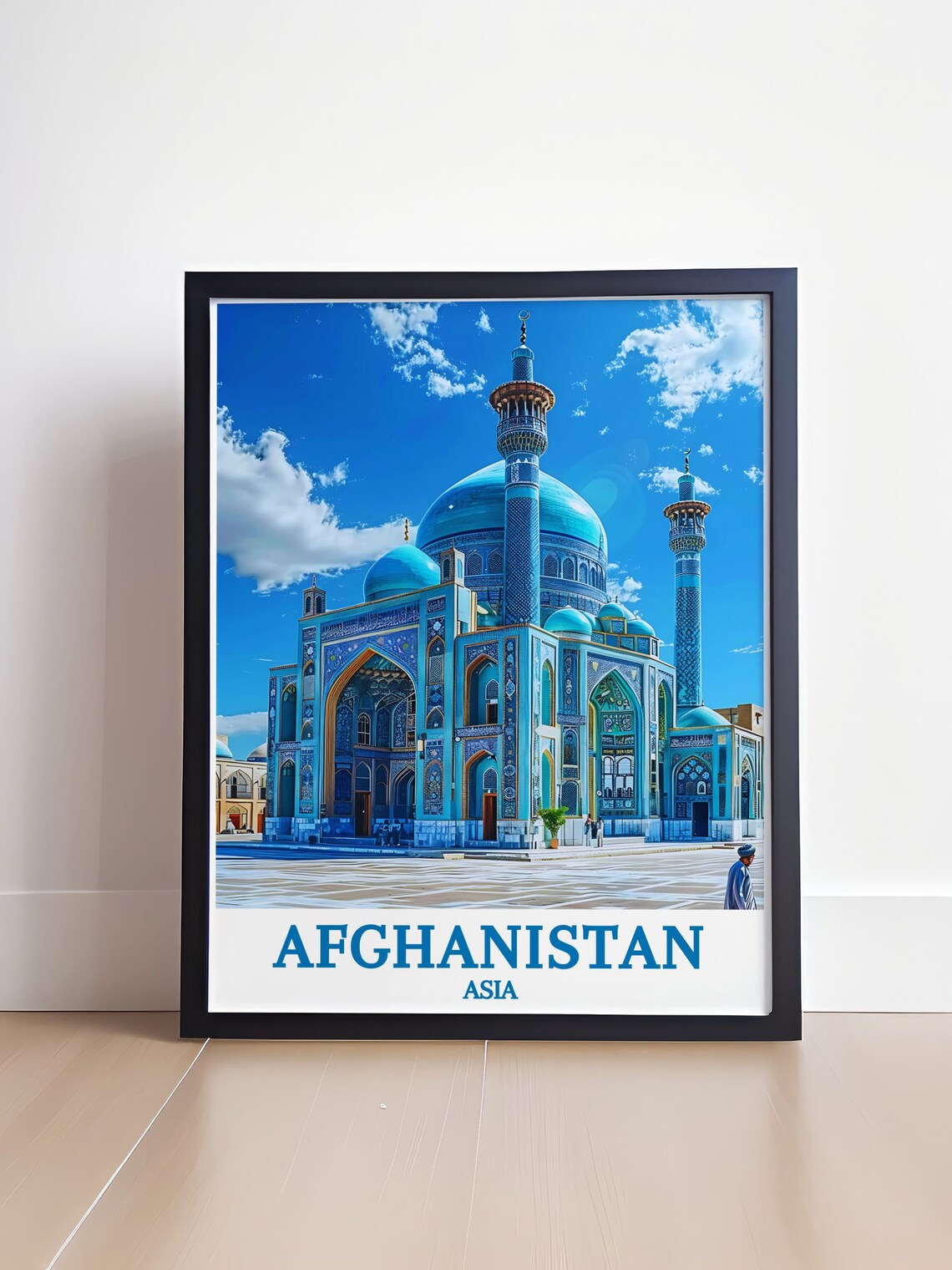 Afghanistan Travel Print, Blue Mosque In Mazaresharif - Image 4