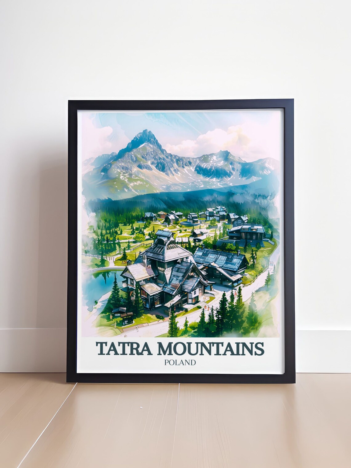 Tatra Mountains Poland Alpine Lodge Village Valley Travel Poster - Image 4