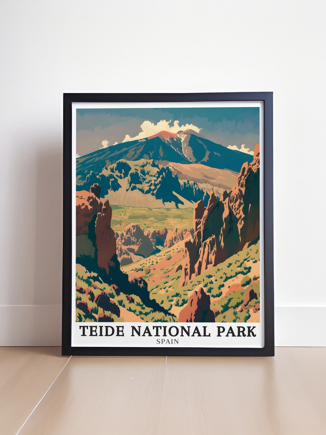 Teide National Park Spain Graphic Canyon Volcano Retro Poster - Image 4