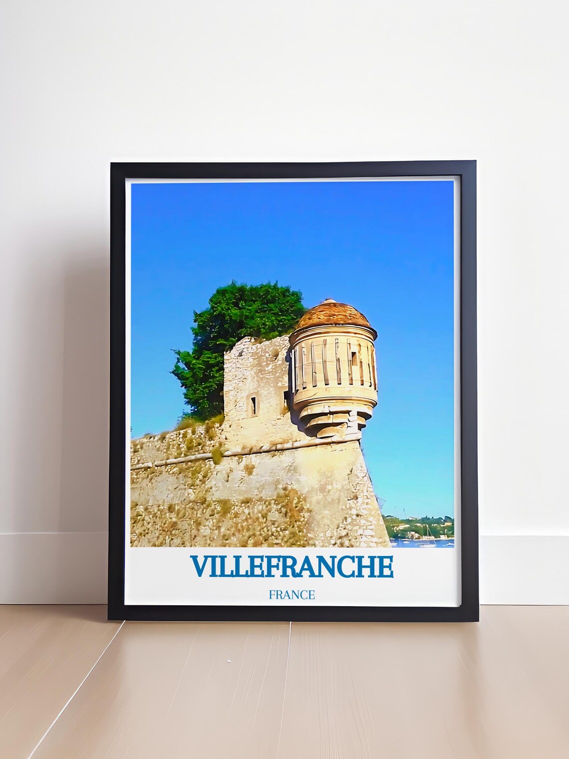 Villefranche France Historic Stone Citadel Tower Travel Poster - Image 4
