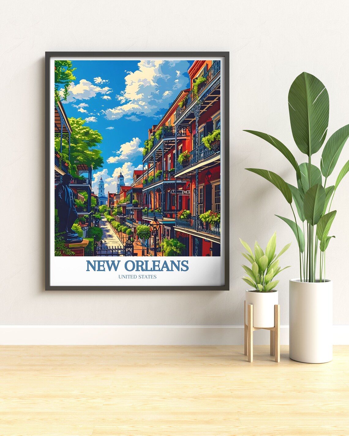 New Orleans Jackson Square & Bourbon Street Art Print - Image 3
