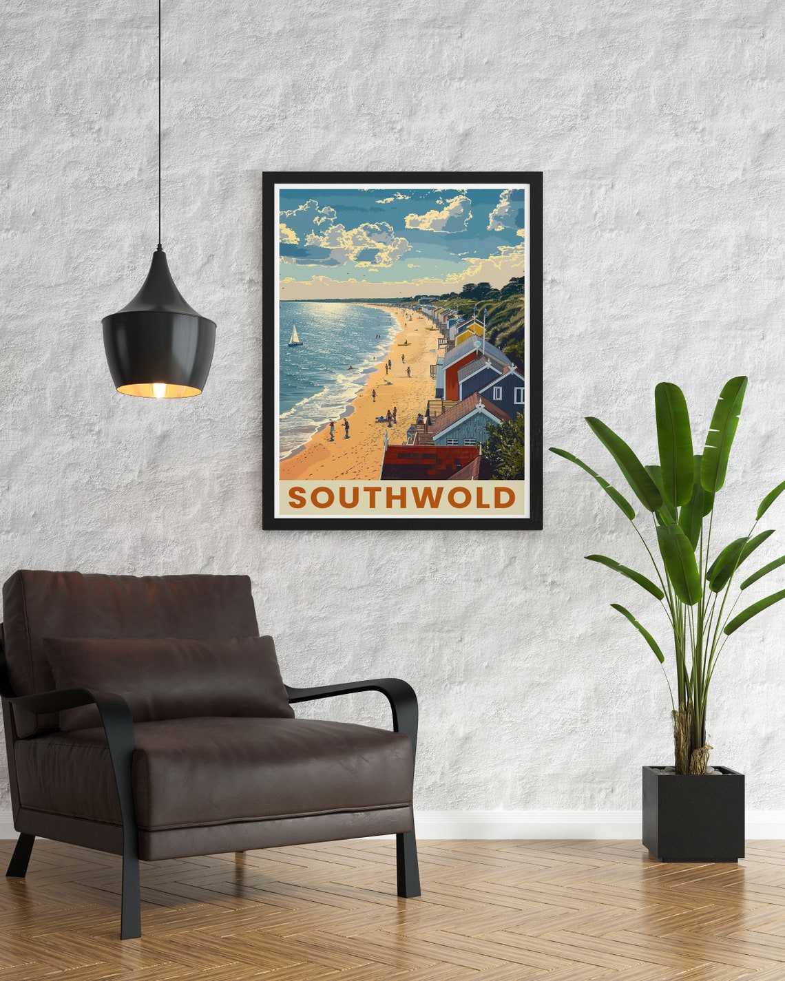 Southwold Suffolk England Beach Huts Vintage Seaside Travel Poster - Image 3