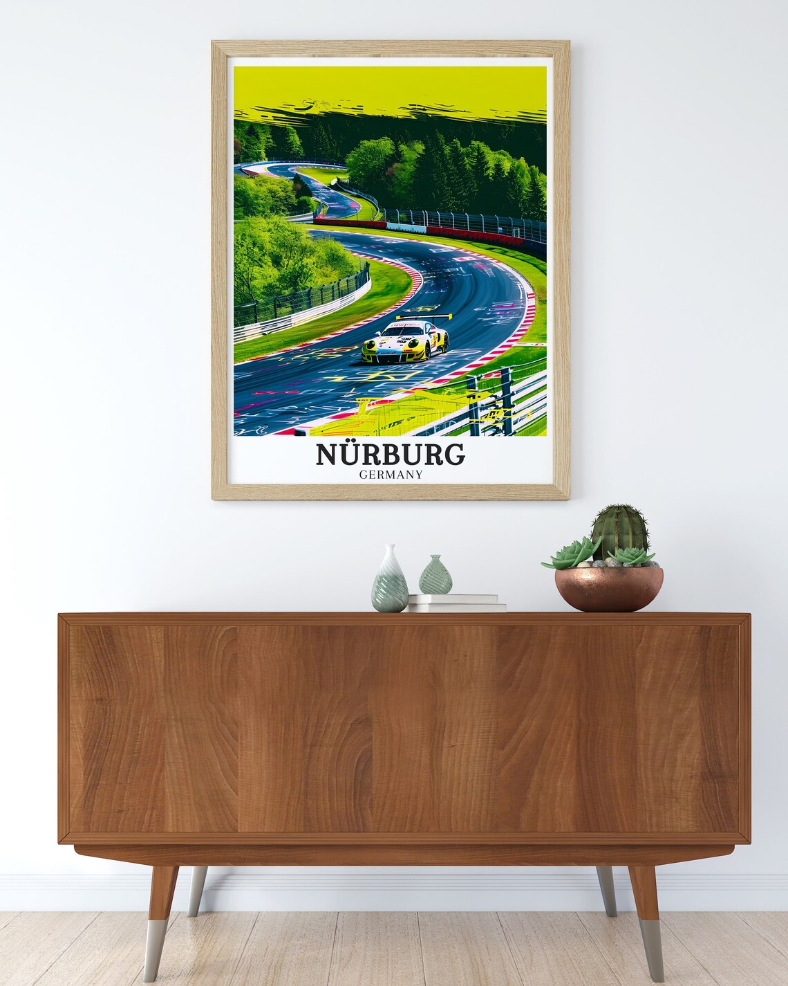 Nürburgring Modern Race Car Speeding Through Curves Germany Poster - Image 3